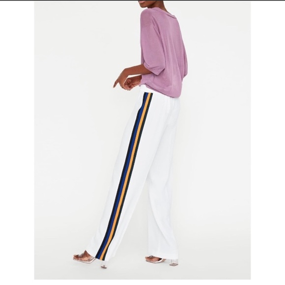 white side stripe trousers